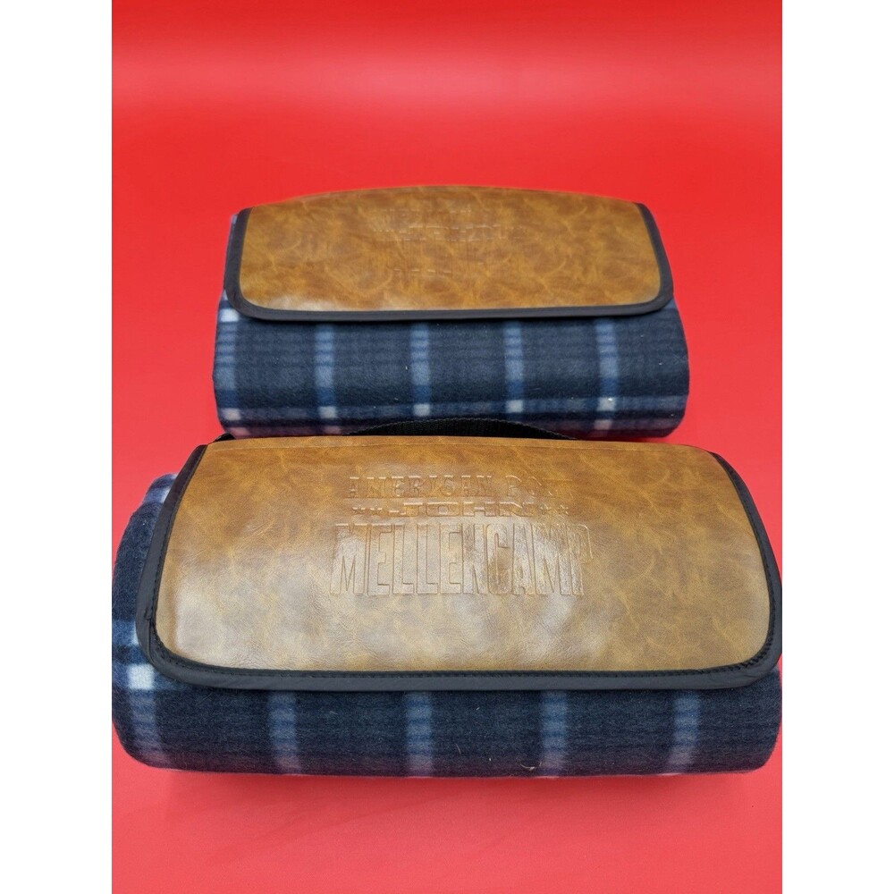 2 John Mellencamp Travel Flannel Picnic Blanket Tote Carry Emergency Camping Car